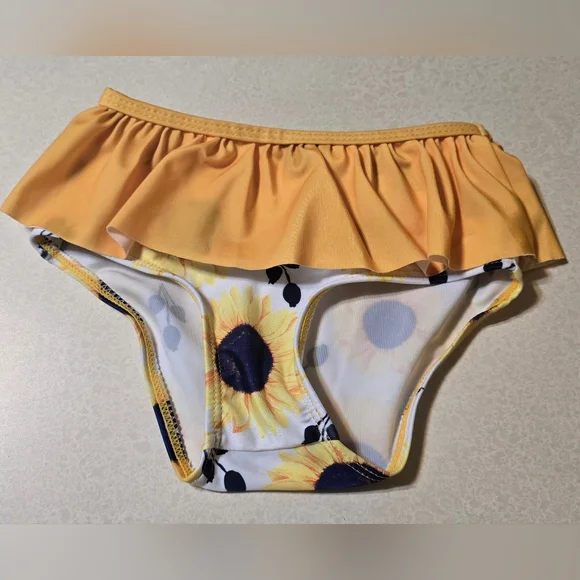 Toddler Girls 24M Swimsuit Cute 2 Piece Tankini Bathing Suit Ruffle Beach Bikini - Picture 4 of 13